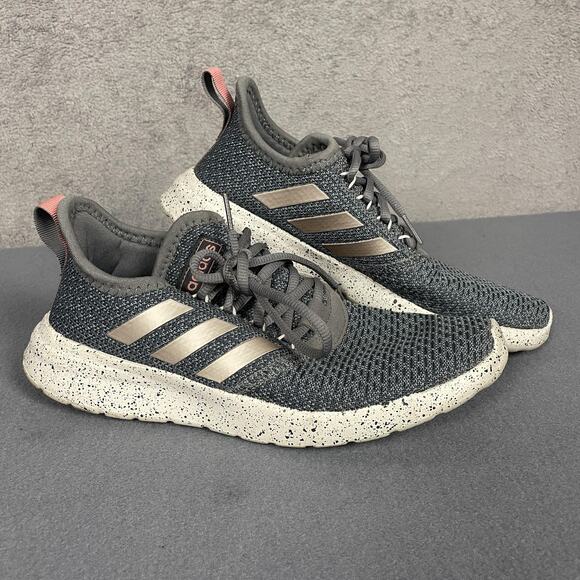 Adidas Cloudfoam Shoes Womens Size 7.5 Gray Rose Gold Speckled Running Sneakers - Picture 1 of 15